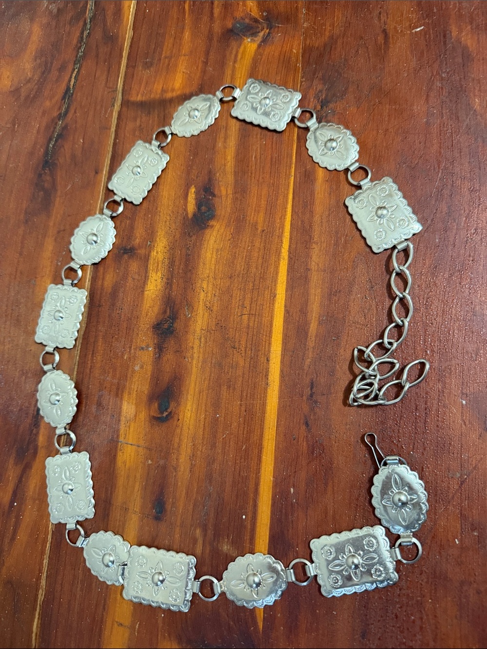 Vintage Y2K Concho Silver toned metal Belt Boho Belt cottagecore western country